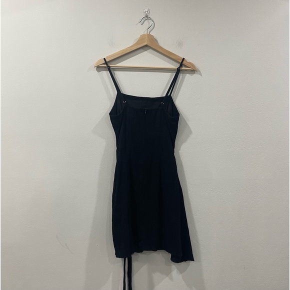 Raised By Wild Black Tie Waist Gauzy Mini Dress Sz Small - Picture 3 of 8